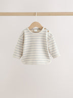Blue/Cream Stripe Top and Leggings Baby Set (0mths-2yrs)