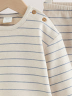 Blue/Cream Stripe Top and Leggings Baby Set (0mths-2yrs)