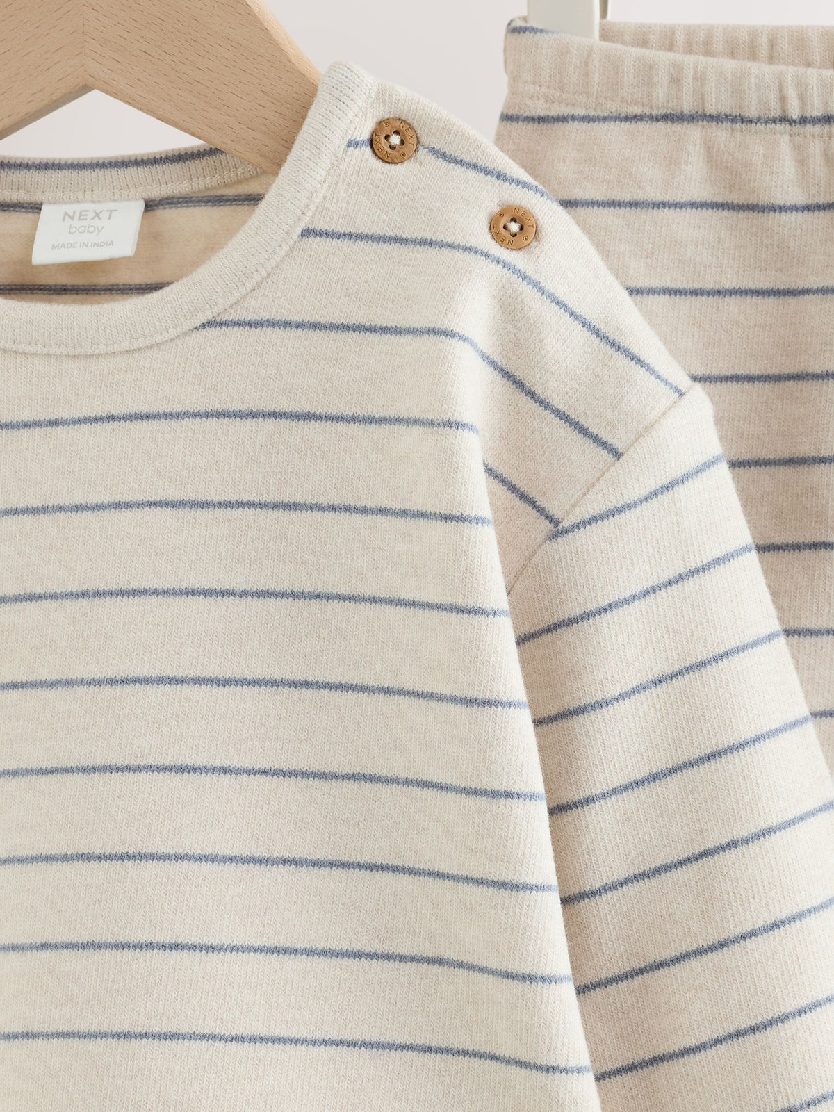 Blue/Cream Stripe Top and Leggings Baby Set (0mths-2yrs)