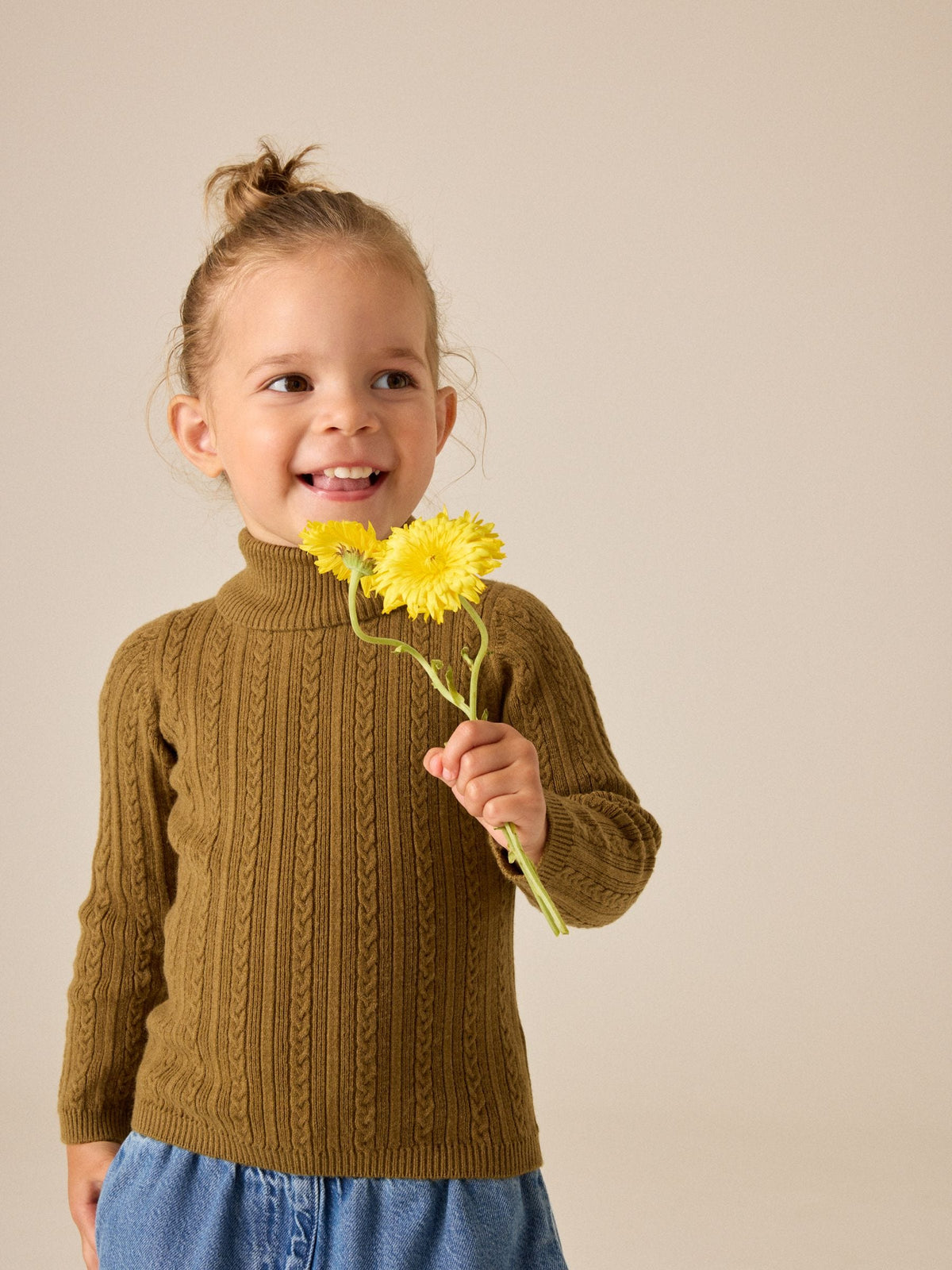 Olive Green Roll Neck Jumper (3mths-10yrs)