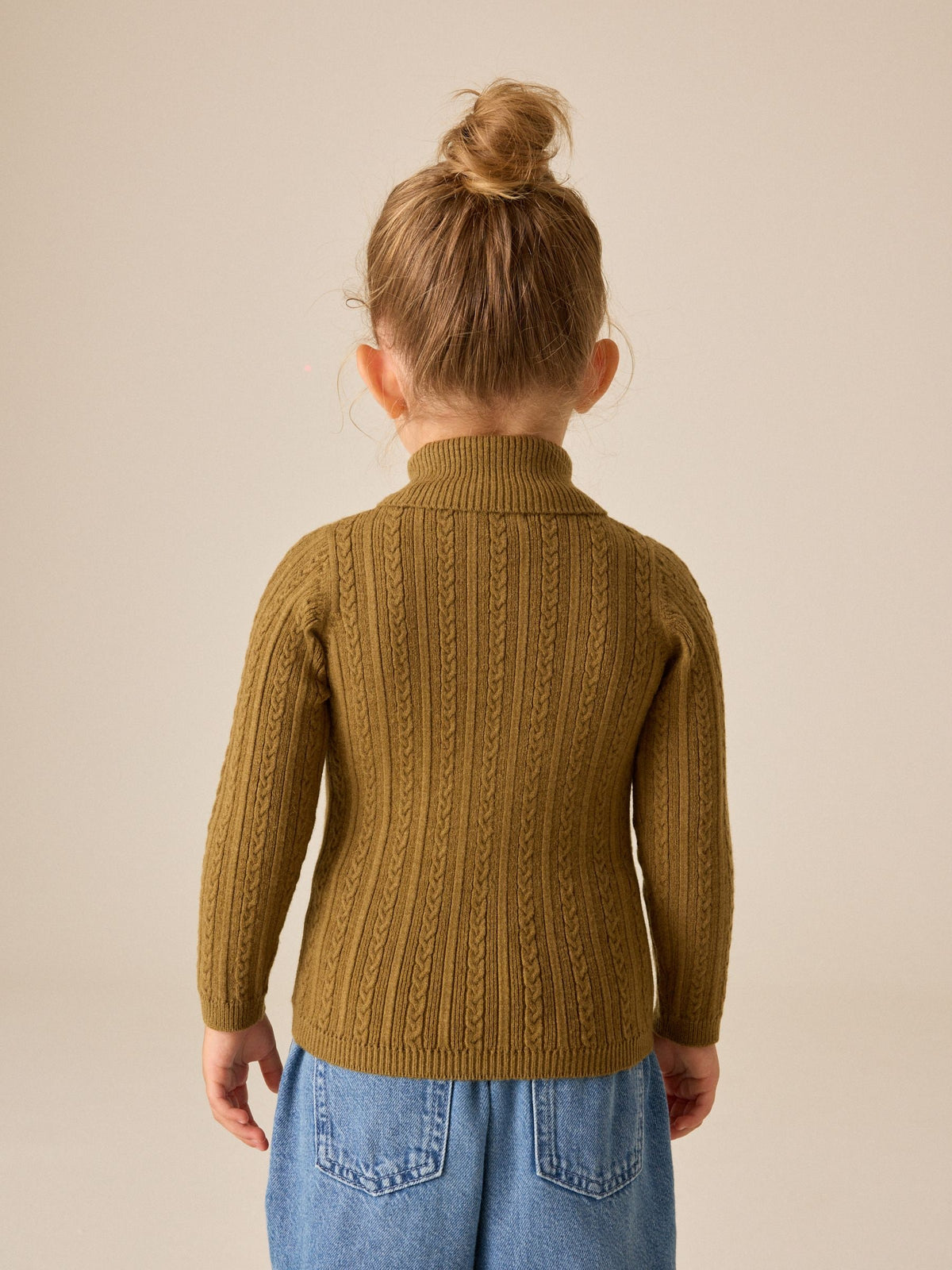 Olive Green Roll Neck Jumper (3mths-10yrs)