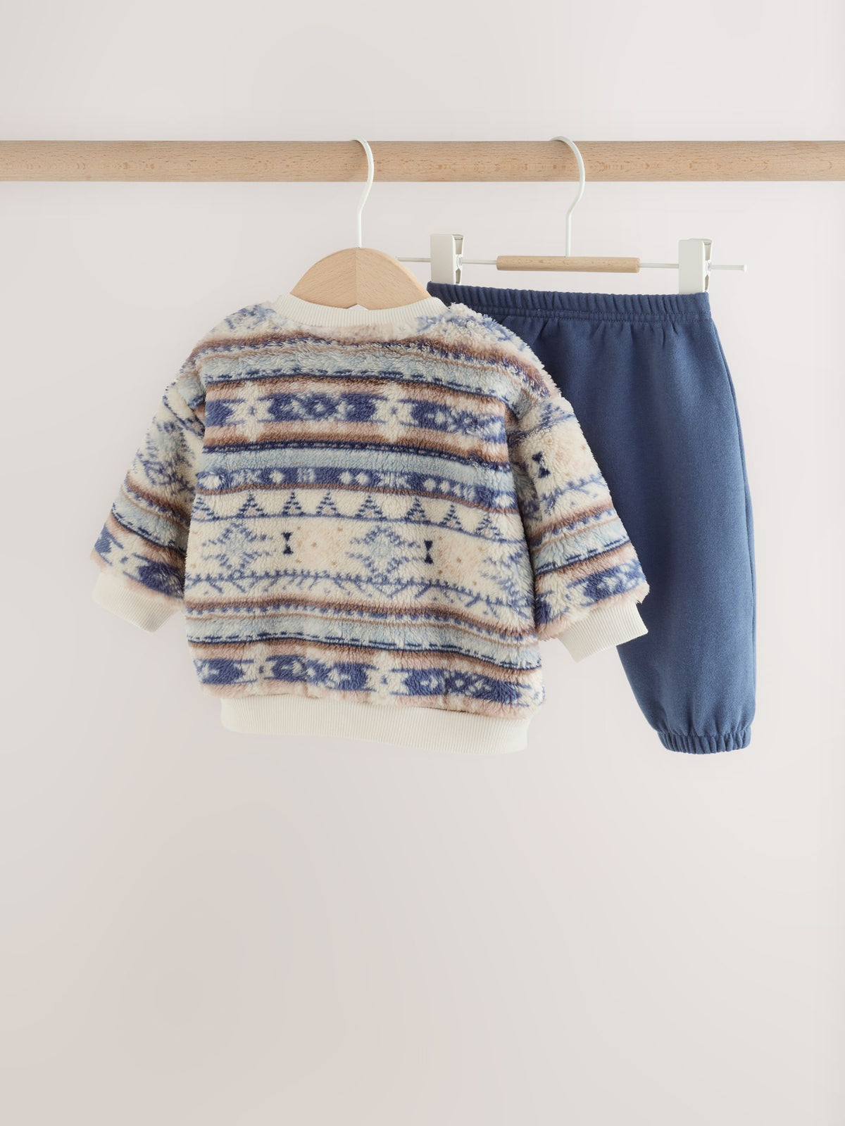 Blue Fairisle Fleece Top and Joggers Baby Set (0mths-2yrs)