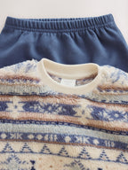 Blue Fairisle Fleece Top and Joggers Baby Set (0mths-2yrs)