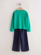 Green/Pink Wide Long Leg Pyjamas 3 Pack (3-16yrs)