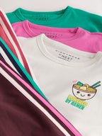 Green/Pink Wide Long Leg Pyjamas 3 Pack (3-16yrs)