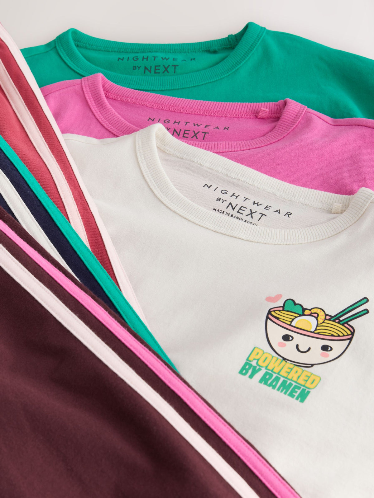 Green/Pink Wide Long Leg Pyjamas 3 Pack (3-16yrs)