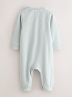 Baker by Ted Baker Green/Ecru Romper and Hat 3 Piece Set