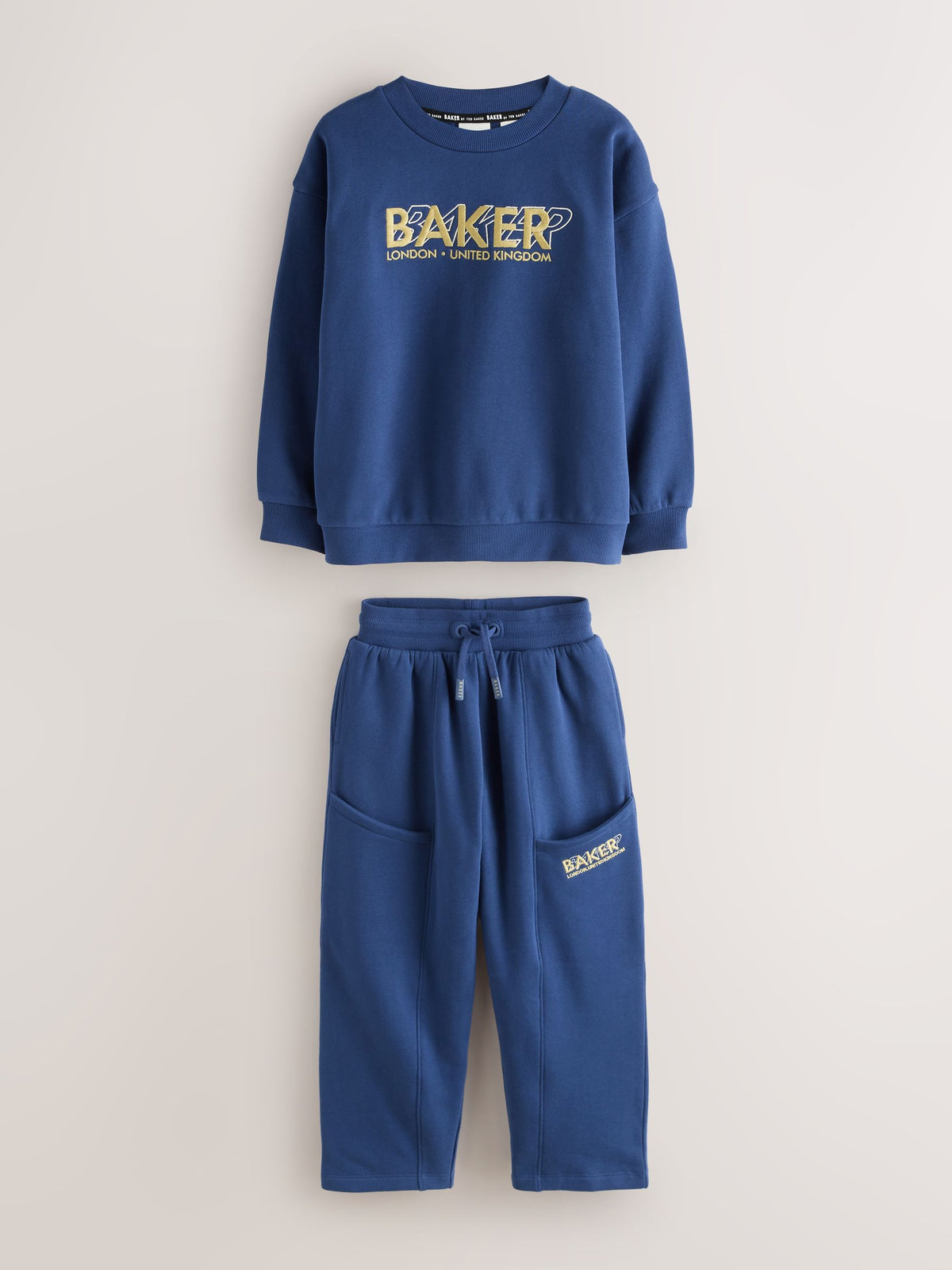 Baker by Ted Baker Blue Oversized Sweatshirt and Wide Leg Joggers Set