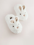 White Bunny Character Mule Slippers