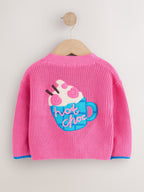 Pink Hot Chocolate V-Neck Cardigan (3mths-7yrs)