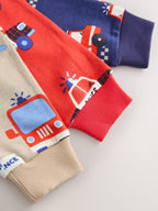 Red/Blue Emergency Vehicles Snuggle Pyjamas 3 Pack (9mths-10yrs)