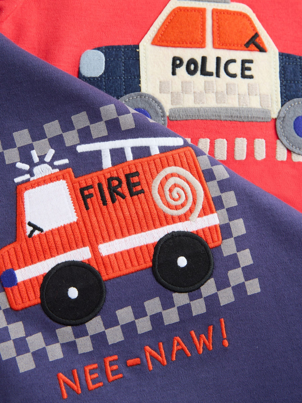 Red/Blue Emergency Vehicles Snuggle Pyjamas 3 Pack (9mths-10yrs)