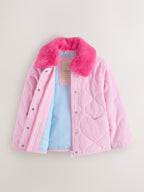 Little Bird Pink Corduroy Heart Pocket Barn Jacket