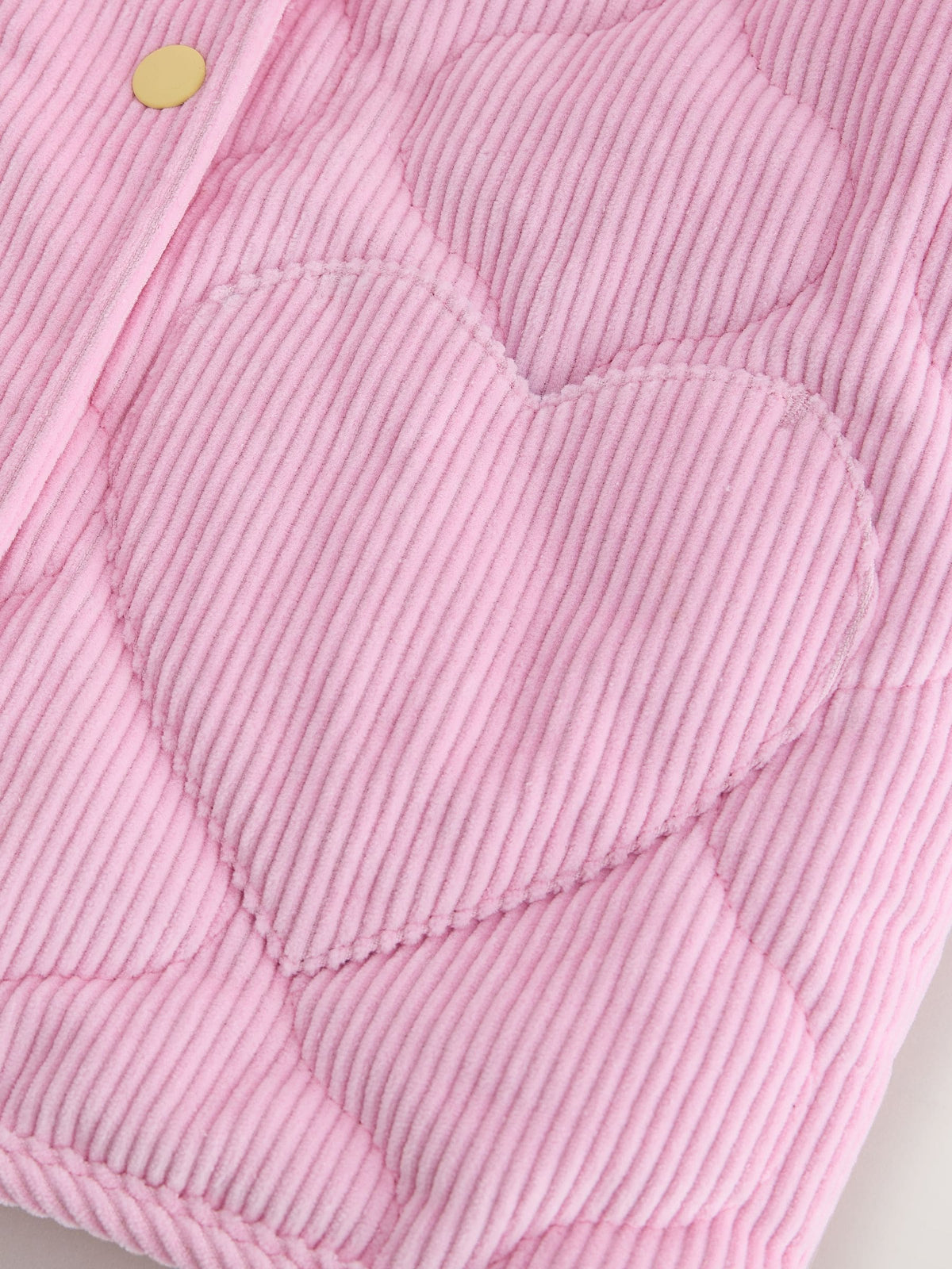 Little Bird Pink Corduroy Heart Pocket Barn Jacket
