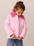 Little Bird Pink Corduroy Heart Pocket Barn Jacket