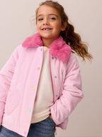 Little Bird Pink Corduroy Heart Pocket Barn Jacket