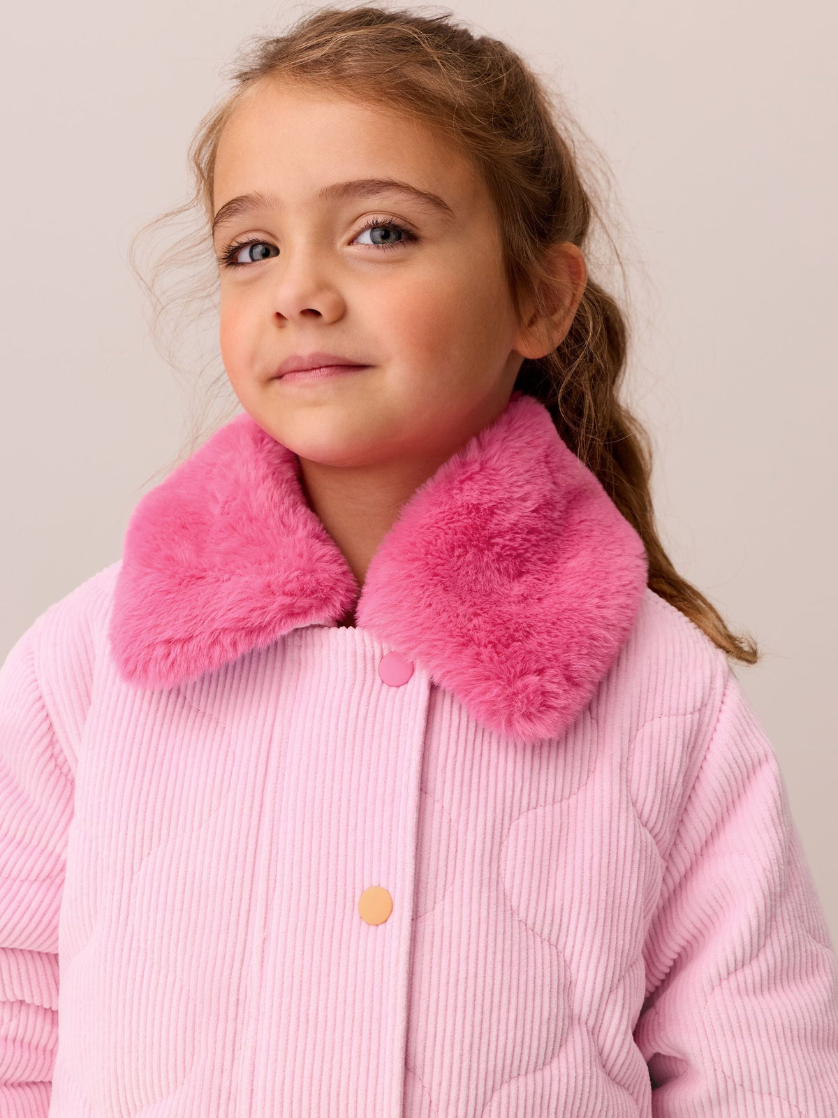 Little Bird Pink Corduroy Heart Pocket Barn Jacket