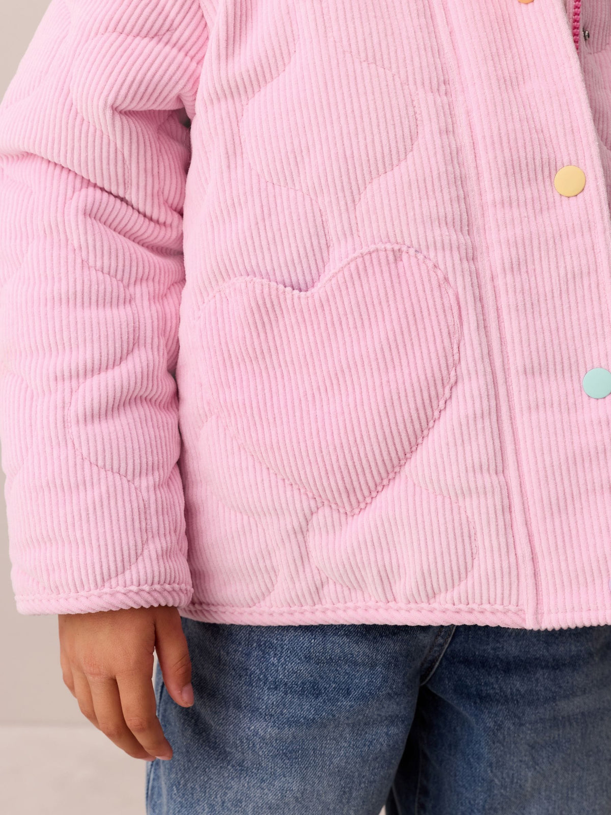 Little Bird Pink Corduroy Heart Pocket Barn Jacket