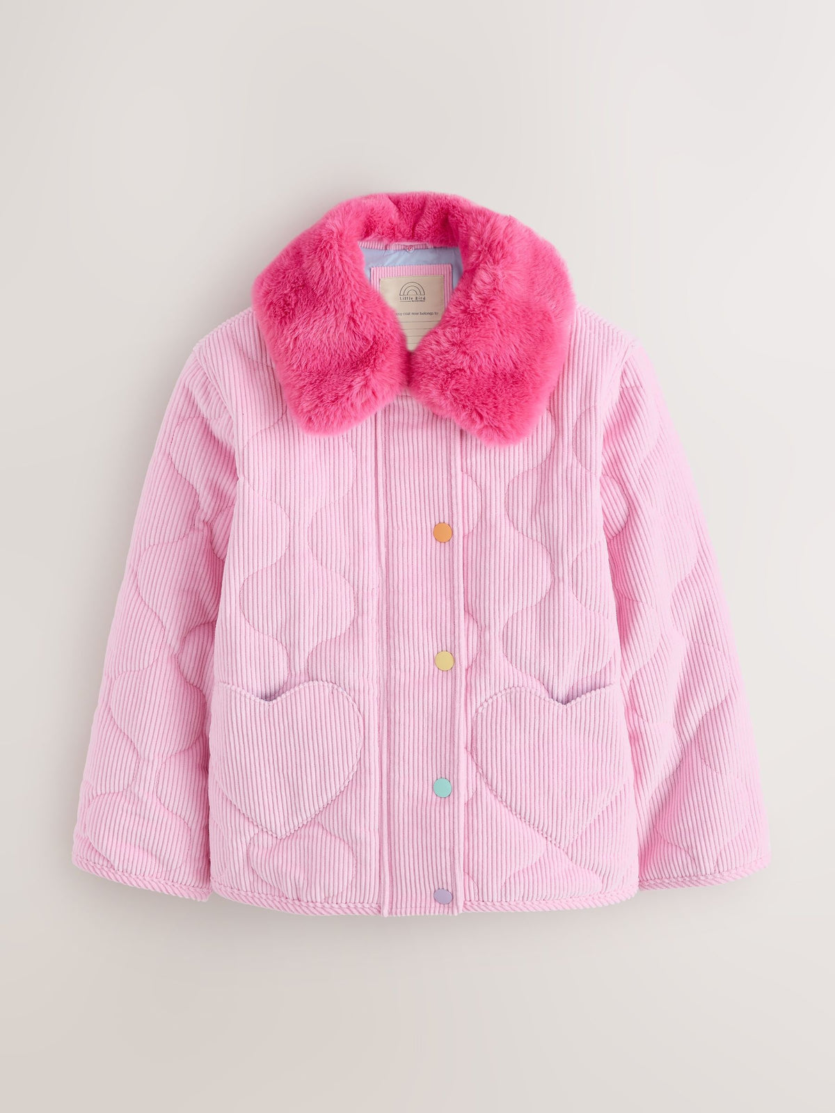 Little Bird Pink Corduroy Heart Pocket Barn Jacket