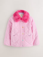 Little Bird Pink Corduroy Heart Pocket Barn Jacket