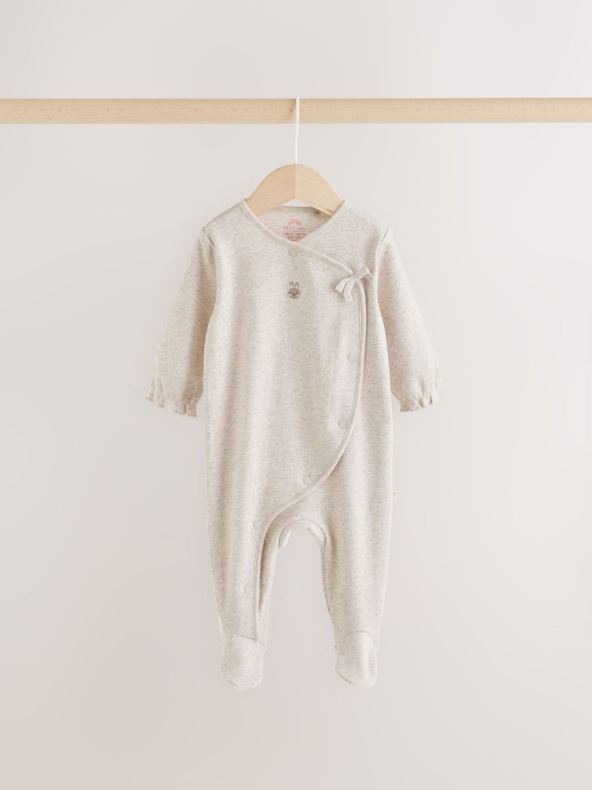 Neutral Bunny Wrap Baby Sleepsuit 3 Pack (0-2yrs)