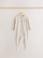 Neutral Bunny Wrap Baby Sleepsuit 3 Pack (0-2yrs)