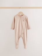 Neutral Bunny Wrap Baby Sleepsuit 3 Pack (0-2yrs)