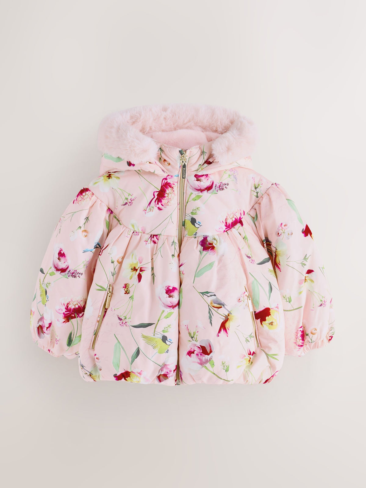 Baker by Ted Baker Shower Resistant Floral Printed Bubble Padded Coat