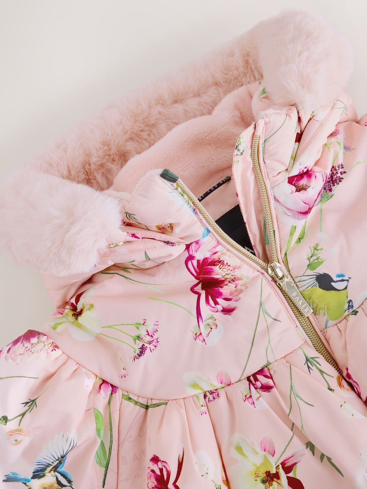 Baker by Ted Baker Shower Resistant Floral Printed Bubble Padded Coat