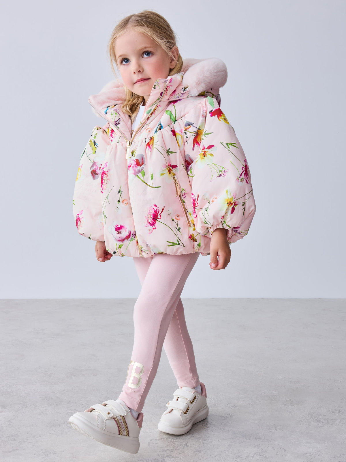 Baker by Ted Baker Shower Resistant Floral Printed Bubble Padded Coat