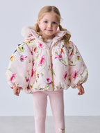 Baker by Ted Baker Shower Resistant Floral Printed Bubble Padded Coat