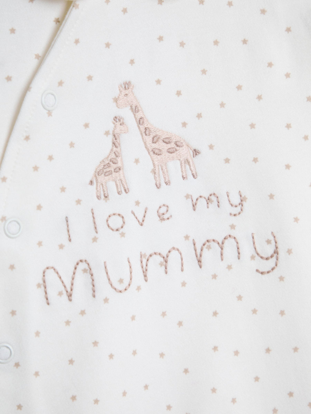 JoJo Maman Bébé Cream Spotted Cotton I Love My Daddy Sleepsuit