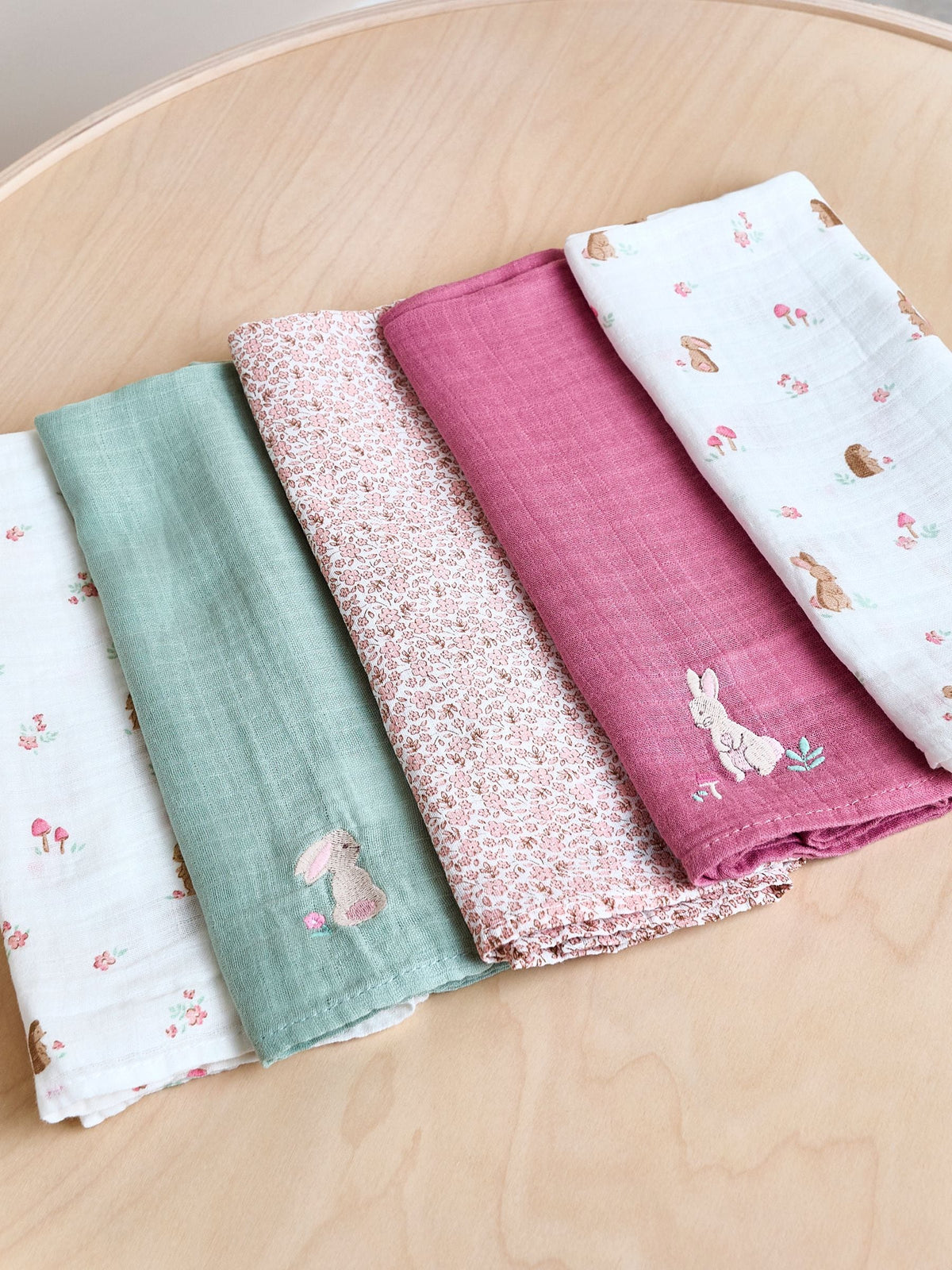 JoJo Maman Bébé Whimsical Woodland 5-Pack Muslins