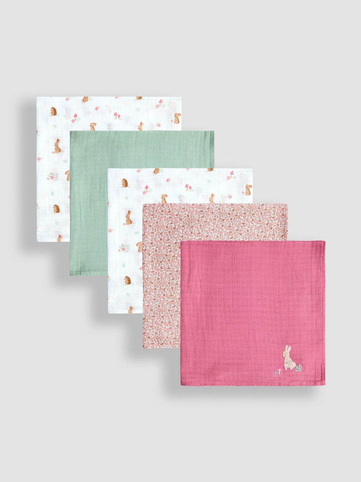 JoJo Maman Bébé Whimsical Woodland 5-Pack Muslins