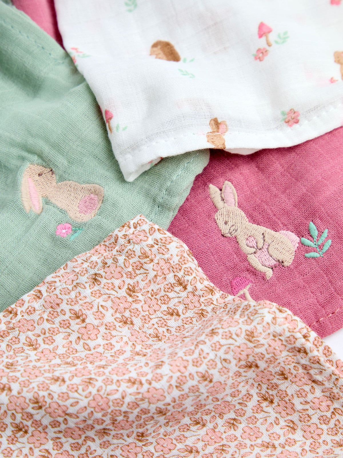 JoJo Maman Bébé Whimsical Woodland 5-Pack Muslins