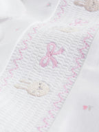 White/Pink Collar Baby Sleepsuits 3 Pack (0-2yrs)