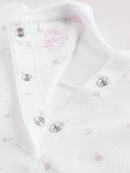 White/Pink Collar Baby Sleepsuits 3 Pack (0-2yrs)