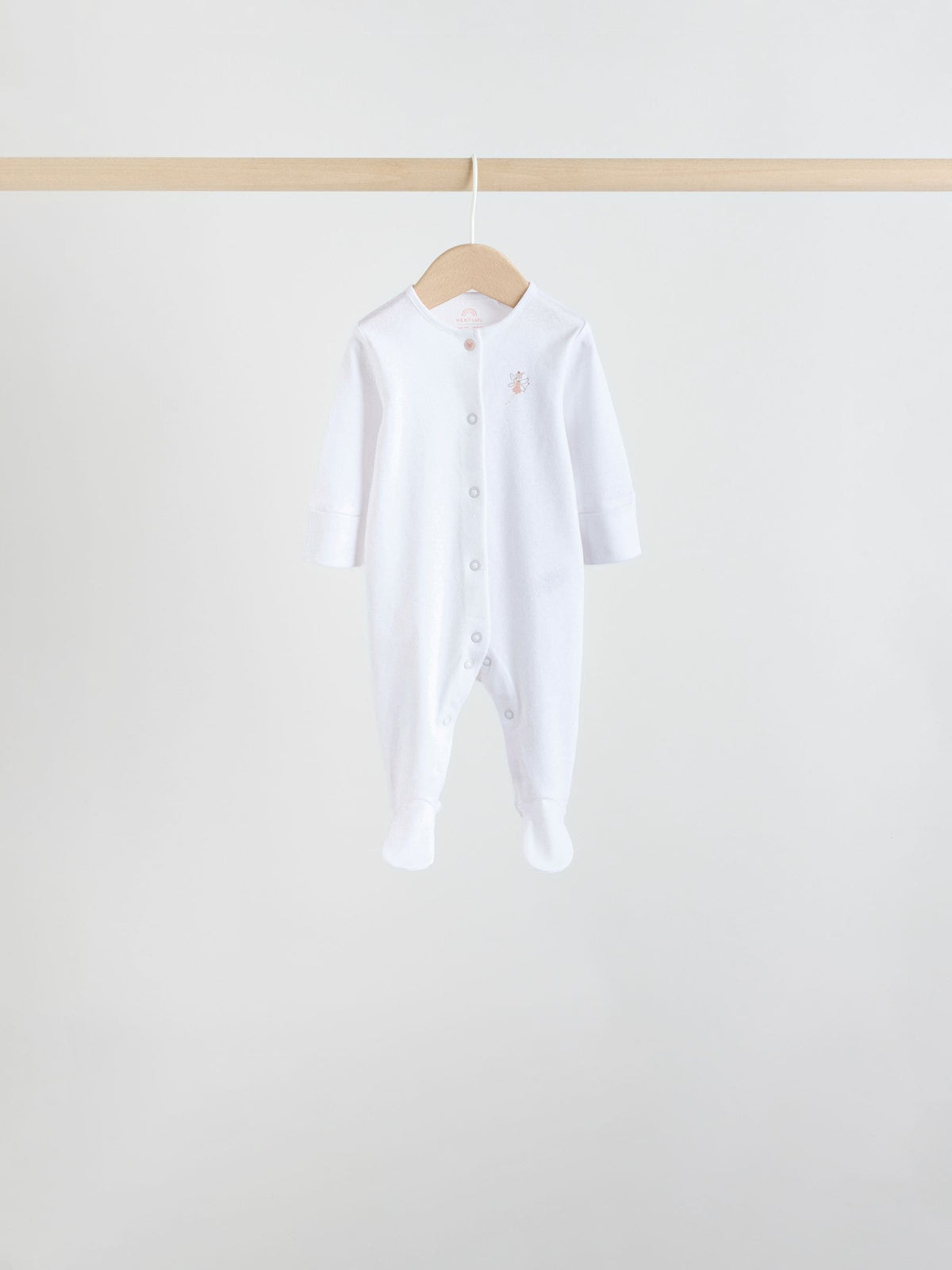 White/Pink 7 Pack Baby Sleepsuit (0-2yrs)