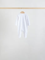 White/Pink 7 Pack Baby Sleepsuit (0-2yrs)