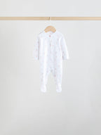 White/Pink 7 Pack Baby Sleepsuit (0-2yrs)