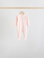 White/Pink 7 Pack Baby Sleepsuit (0-2yrs)