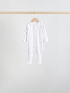 White/Pink 7 Pack Baby Sleepsuit (0-2yrs)