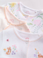 Pink Baby Bunny Sleepsuits 3 Pack (0-2yrs)