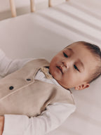 Neutral Smart Bow Tie Baby Sleepsuit (0mths-2yrs)