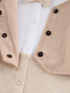 Neutral Smart Bow Tie Baby Sleepsuit (0mths-2yrs)