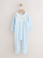 Blue Occasion Collared Baby Sleepsuit (0-2yrs)