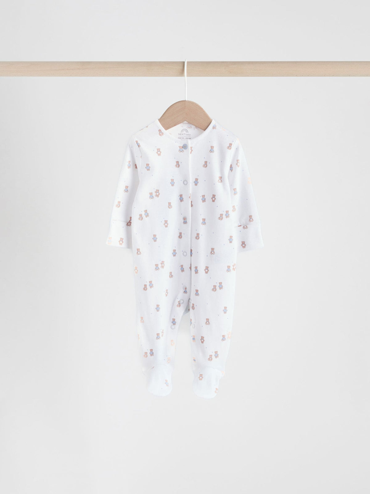 Blue 4 Pack Baby Bear Sleepsuit (0-2yrs)