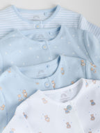Blue 4 Pack Baby Bear Sleepsuit (0-2yrs)