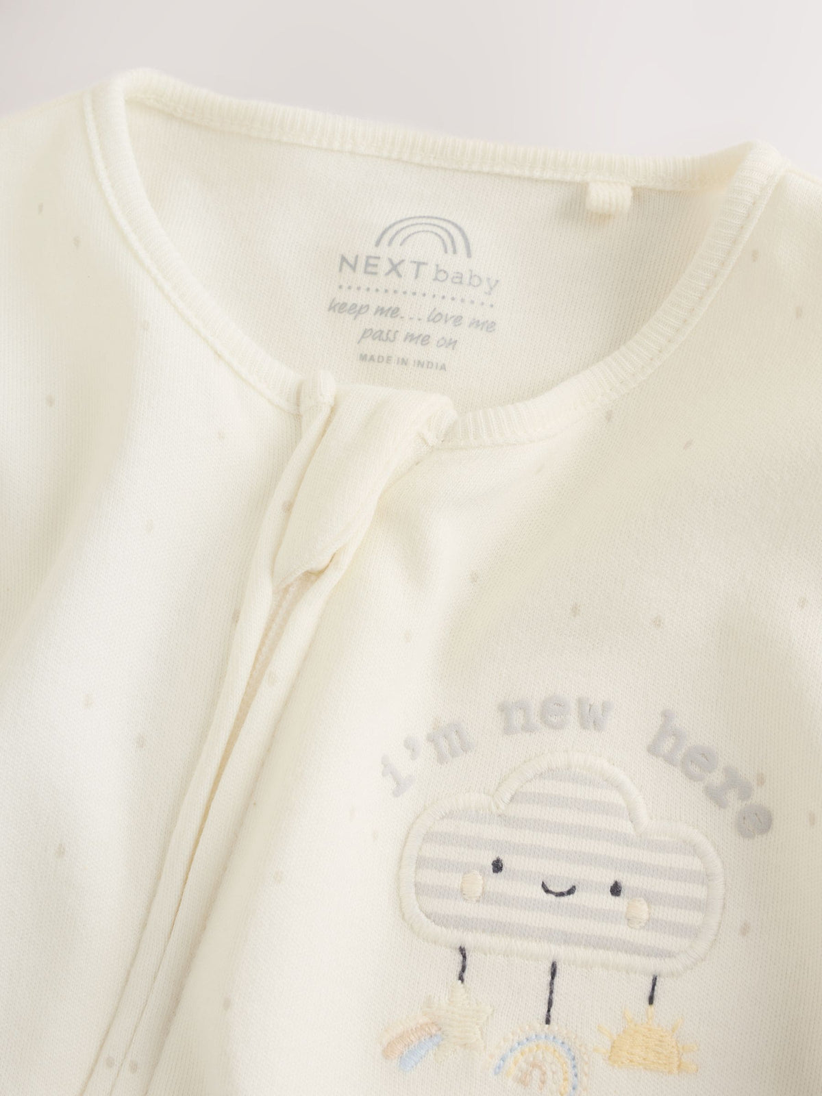 Neutral Im New Here Sleepsuit And Hat Set (0-9mths)
