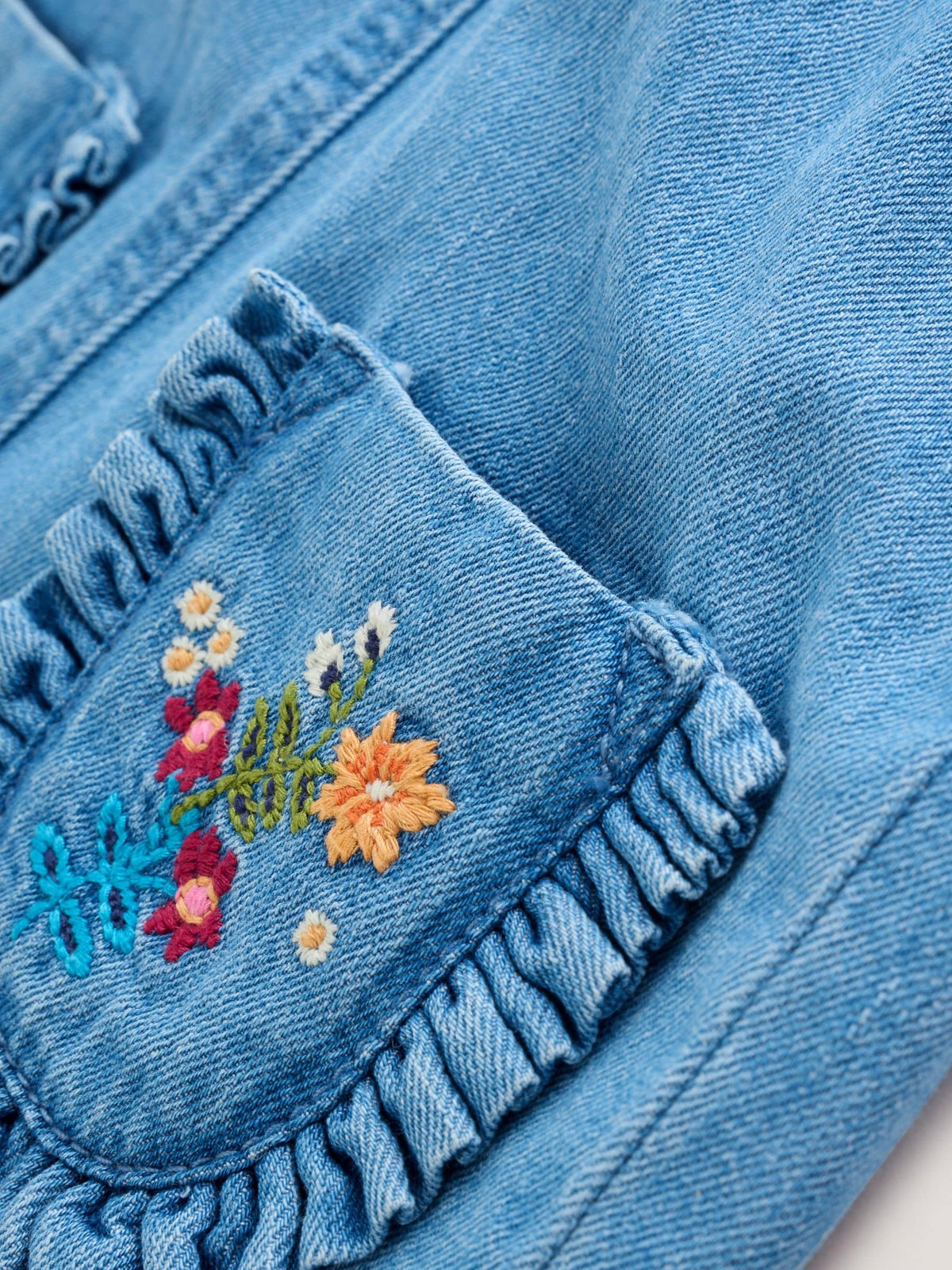 Embroidered Denim Dungarees and Long Sleeve Bodysuit Set 2 Piece (0mths-3yrs)